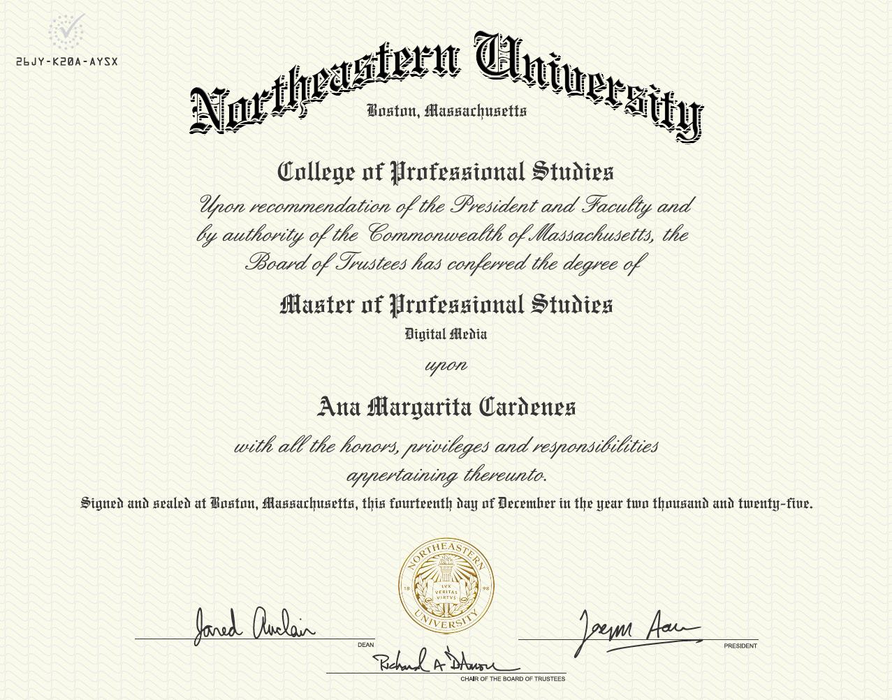 Ana Margarita Cardenes Degree